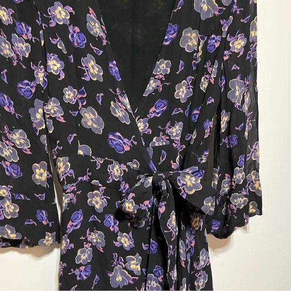 Ganni Floral Print Georgette Wrap Dress, Small - Picture 8 of 15